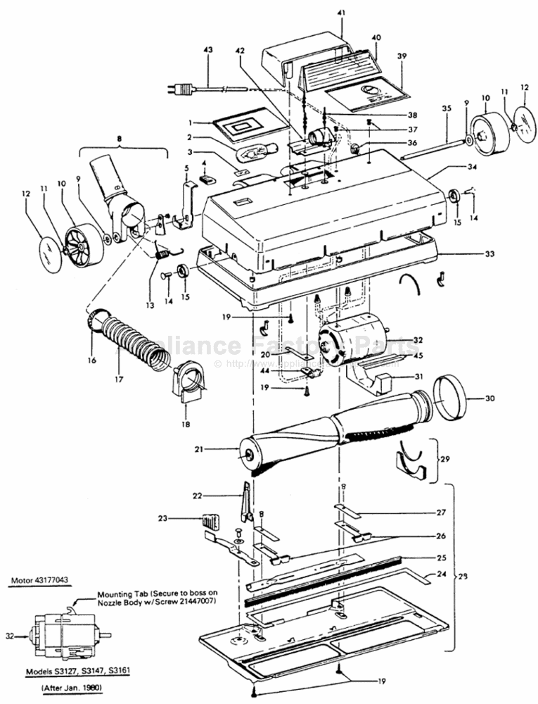 Hoover S3061 Parts Vacuum Cleaners