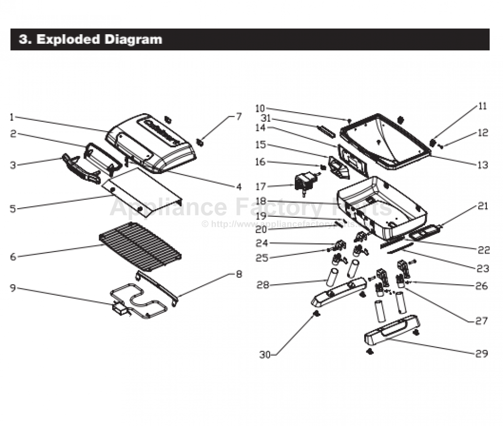 Cuisinart electric grill cutaway diagram heating elements